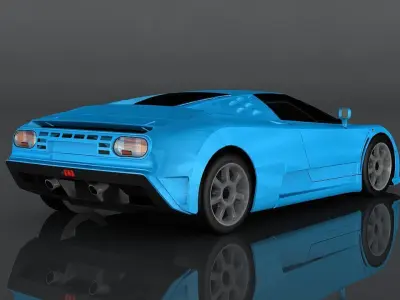 Bugatti EB110 Low-poly 3D model