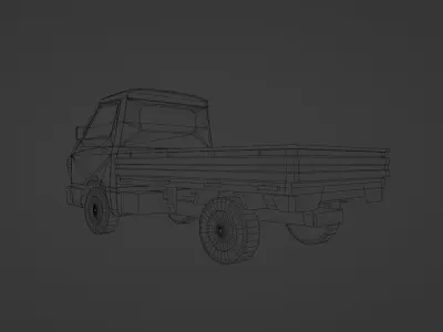 Subaru Sambar Pick Up Low-poly 3D model