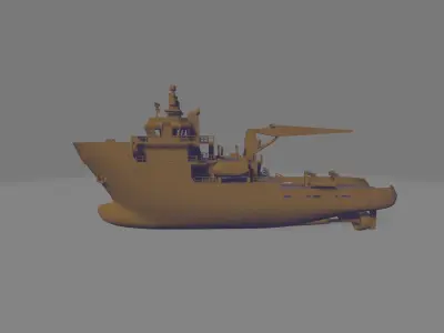 research vessel tugboat miniature 3D print model