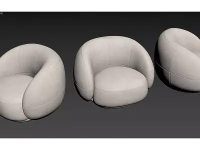 Curved sofa 3D model