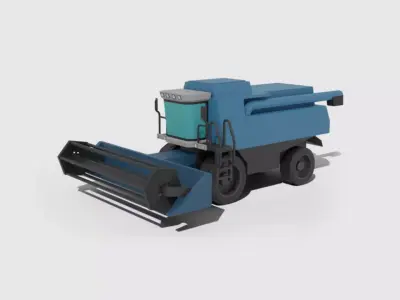low-poly model combine harvester 3D model