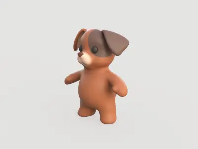Little animal baby - Dog cute - Animated  Low-poly 3D model