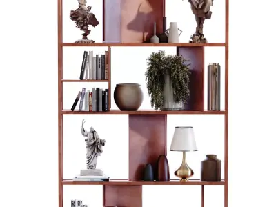 Modern shelf and rack set 788 Low-poly 3D model