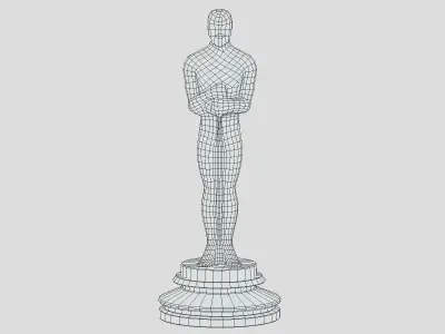Oscar Award Low Poly Gold Matte Low-poly 3D model