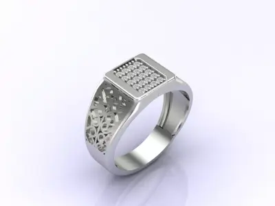 Print Ready STL 3DM  Gents Rings Diamond Men Ring  3D print model 183