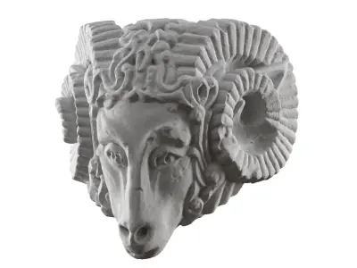 Medieval Sculpture Ram Head 3D model