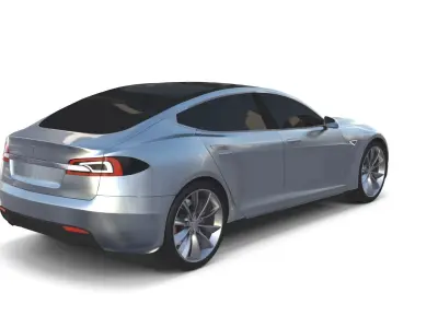 Tesla Model S 2016 Silver with Chassis 3D model
