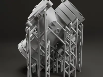 Throttle body and fuel injector for Motocross bike With supports 3D print model