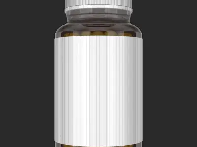 Bottle 3D Model mockup of empty pill bottles 3D model