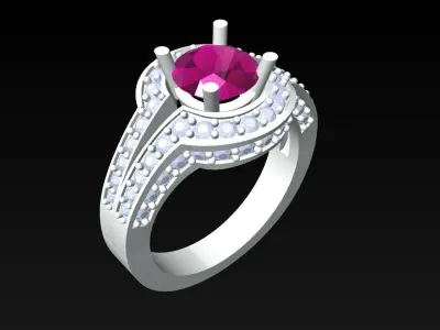 Diamond Ring - Womens Rings - N719956 3D print model