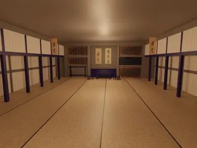 Karate Hall Low-poly 3D model
