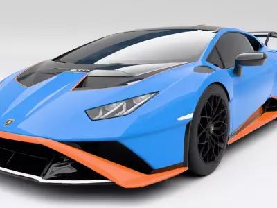 Lamborghini Huracan STO Low-poly 3D model