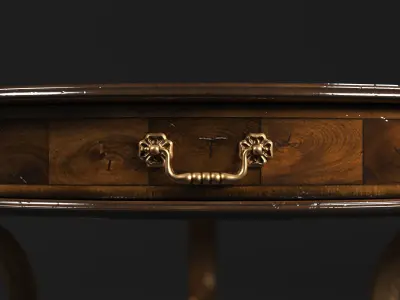 Oyster round table lowpoly Low-poly 3D model