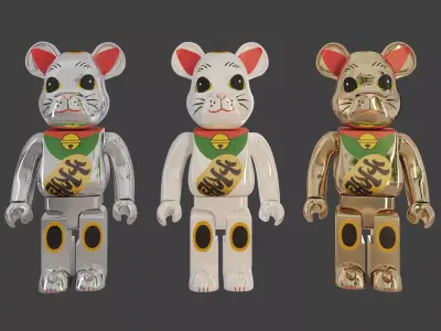 neko blessing bearbrick size 1000 3 in 1 3D model