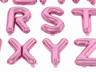 Balloon Alphabet Pink 3D model