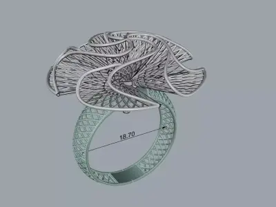 Ultra Vision Ring Gold Jewelry 3D print model 3