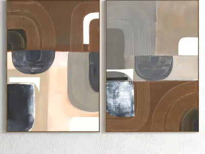 Plaster Two Photo Frame 97 Low-poly 3D model
