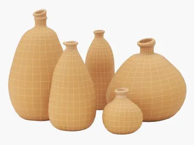 Recycled Glass Vases 3D model