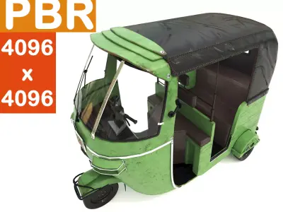 Rickshaw Motor PBR Low-poly 3D model