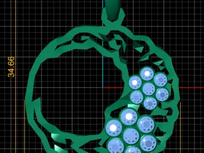 Geometric ring pendant 3D printable model  3D print model