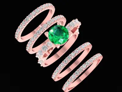 5 rings become 1 luxury ring for women 733 3D print model