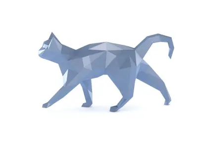 Low Poly Cat polygonal 3D model