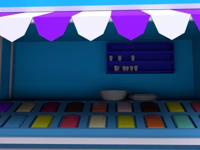 IceCreamCar ice cream truck Low-poly 3D model