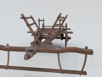 Ox Cart PBR Low Poly Improved  Low-poly 3D model