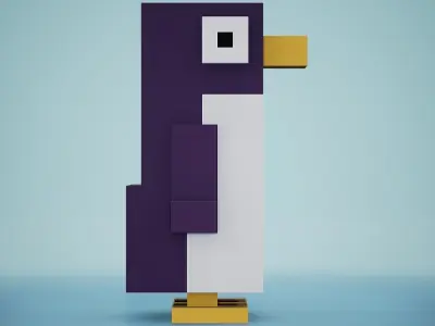 Voxel - Penguin Low-poly 3D model