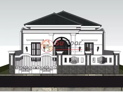 House 10x25m code 617 - Sketchup 3D model 3D model 3D model