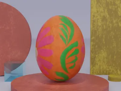 Easter egg 06 Low-poly 3D model