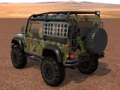 Land Rover Defender Off-Road Low-poly 3D model