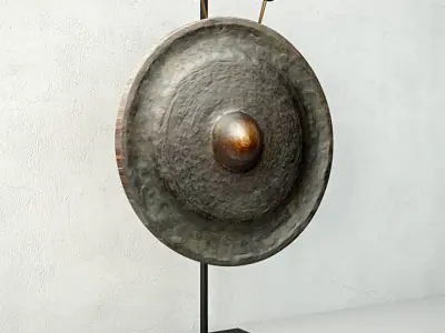 19th Century Laos Bronze Gong 6 3D model