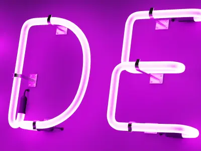 Neon Signs and Alphabet Low-poly 3D model