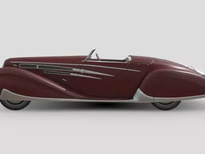 Low Poly Car - Delahaye T165 1939 Low-poly 3D model
