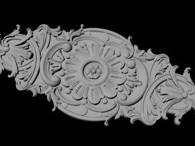 Central decor ornament for furniture 3D model 884