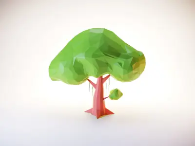Low Poly Tree polygonal Low-poly 3D model