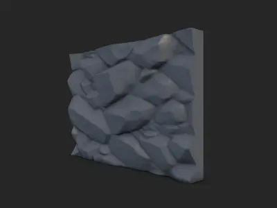 Distressed Stone Wall Asset 3D model