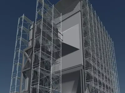 Industrial building in construction scene 25i18 3D model