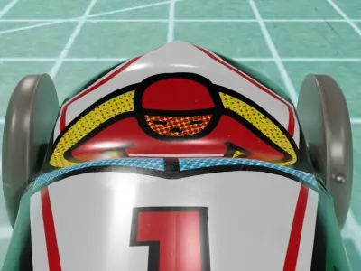 Vintage mini tin racing car toy 3D model