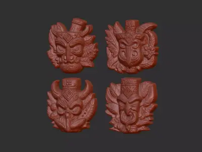 tiki mask decor 3D print model