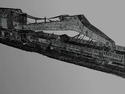 Rusty Railroad Crane 3D model