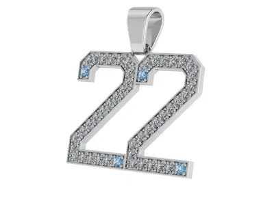 22 Number Diamond Pendant 1325 3D print model