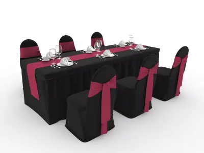 Banquet Table and Chair 138 3D model