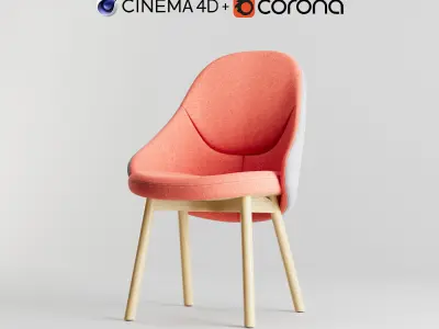 Albu Chair By Ton C4D and Corona Renderer Low-poly 3D model