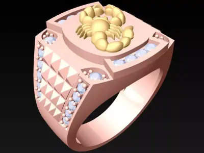 Scorpion Ring - Men ring - N4195 3D print model