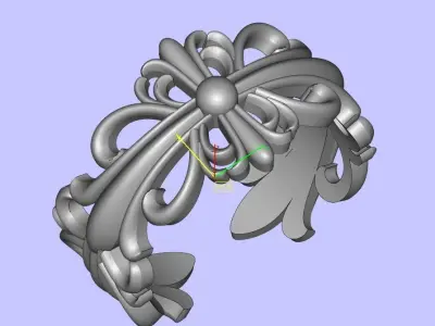 CHROME HEARTS DOUBLE FLORAL RING 3d print  3D model
