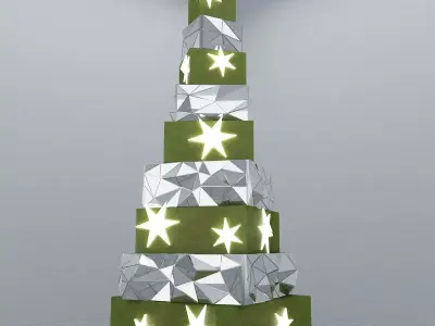 Modern Mirrors Christmas Tree 3D model