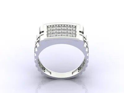 Print Ready STL 3DM  Gents Rings Diamond Men Ring  3D print model 169