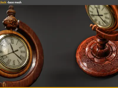 Realistic Desk Clock 3D Model Low-poly 3D model
